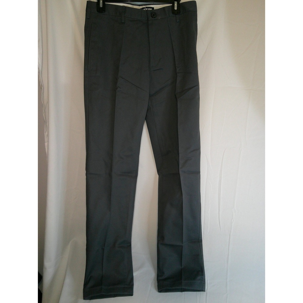Lands End Mens Tailored Fit Dress Pants Gray 31x32 Waist Cotton NWOT DISC‎ SHIP